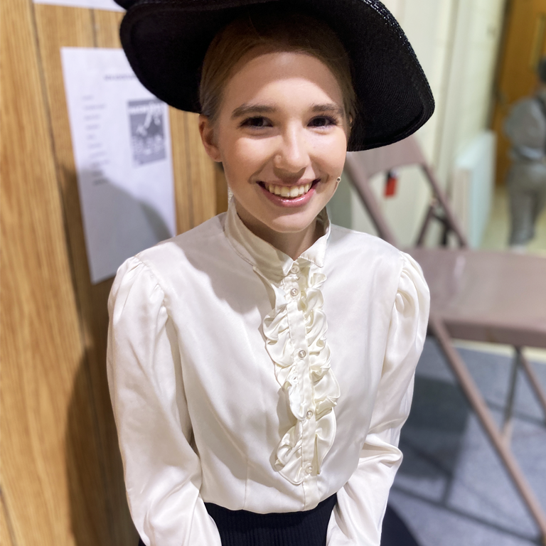 Young actress in local theater production at private academy Maryland