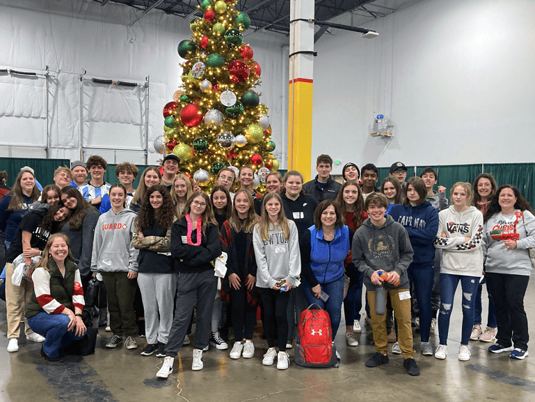 Serve-a-thon - A group of students helping charity at Christmas