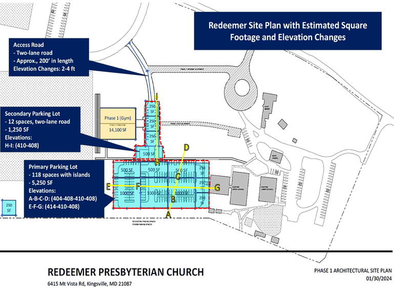 Blueprint of college prep school and chapel campus on the Harford County line