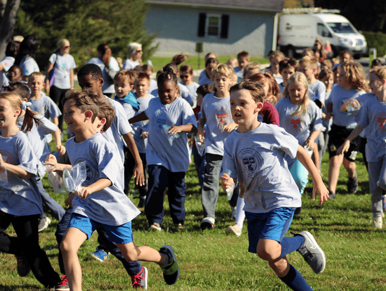 Kids running at Field Day